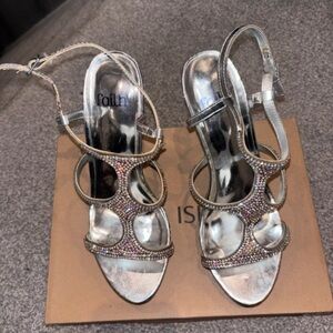 Faith Silver and Multicolor Embellished Sandals
